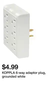 IKEA KOPPLA 6-way adaptor plug, grounded white offer