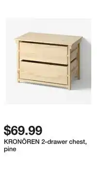 IKEA KRONÖREN 2-drawer chest, pine offer