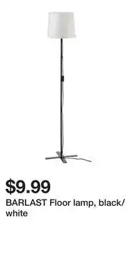 IKEA BARLAST Floor lamp, black/white offer
