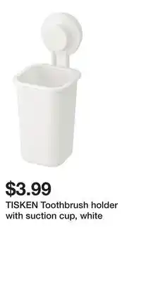 IKEA TISKEN Toothbrush holder with suction cup, white offer