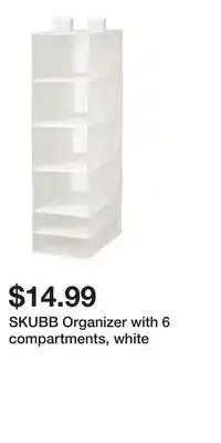 IKEA SKUBB Organizer with 6 compartments, white offer