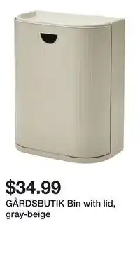 IKEA GÅRDSBUTIK Bin with lid, gray-beige offer