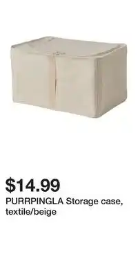 IKEA PURRPINGLA Storage case, textile/beige offer