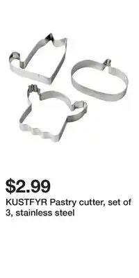 IKEA KUSTFYR Pastry cutter, set of 3, stainless steel offer