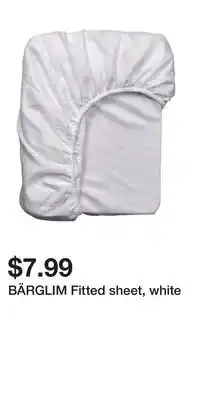IKEA BÄRGLIM Fitted sheet, white offer