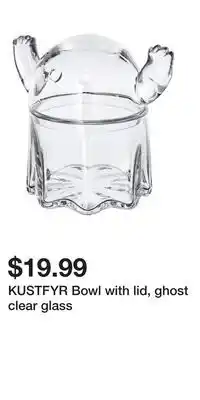 IKEA KUSTFYR Bowl with lid, ghost clear glass offer