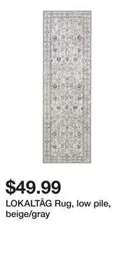 IKEA LOKALTÅG Rug, low pile, beige/gray offer