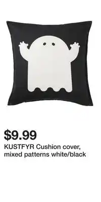 IKEA KUSTFYR Cushion cover, mixed patterns white/black offer