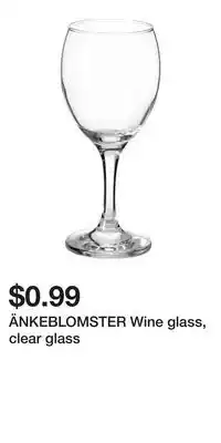 IKEA ÄNKEBLOMSTER Wine glass, clear glass offer