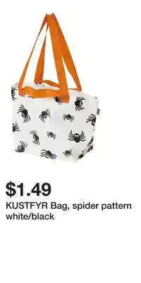 IKEA KUSTFYR Bag, spider pattern white/black offer