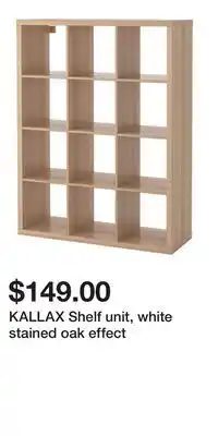 IKEA KALLAX Shelf unit, white stained oak effect offer