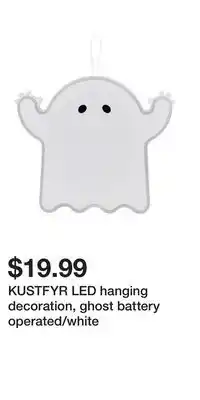 IKEA KUSTFYR LED hanging decoration, ghost battery operated/white offer