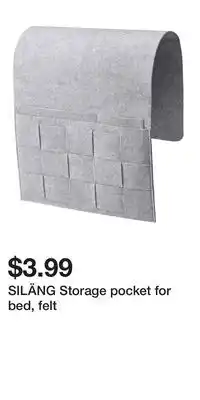 IKEA SILÄNG Storage pocket for bed, felt offer