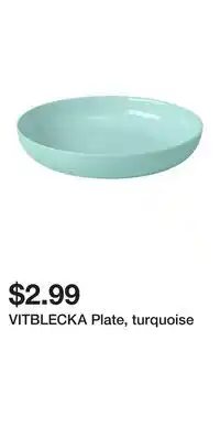 IKEA VITBLECKA Plate, turquoise offer
