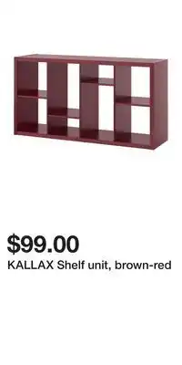 IKEA KALLAX Shelf unit, brown-red offer