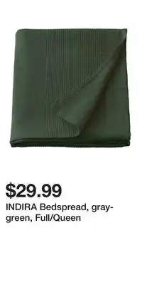 IKEA INDIRA Bedspread, gray-green, Full/Queen offer