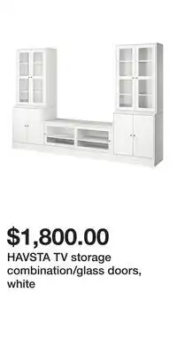 IKEA HAVSTA TV storage combination/glass doors, white offer