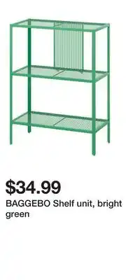 IKEA BAGGEBO Shelf unit, bright green offer