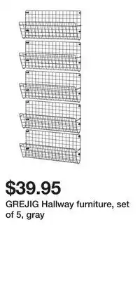 IKEA GREJIG Hallway furniture, set of 5, gray offer