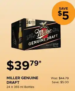 The Beer Store MILLER GENUINE DRAFT offer