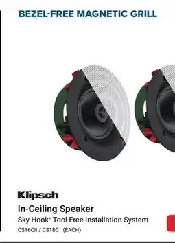 Visions Electronics KLIPSCH IN-CEILING SPEAKER offer