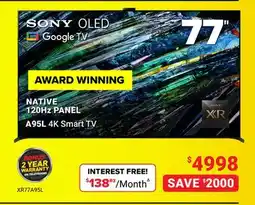 Visions Electronics SONY A95L 4K Smart TV offer