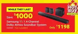 Visions Electronics Samsung 11.1.4-Channel Dolby Atmos Soundbar System offer