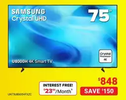 Visions Electronics SAMSUNG Crystal UHD U8000H 4K Smart TV offer
