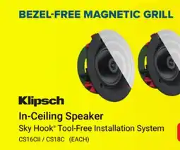 Visions Electronics Klipsch In-Ceiling Speaker 6.5 offer