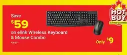 Visions Electronics elink Wireless Keyboard & Mouse Combo offer