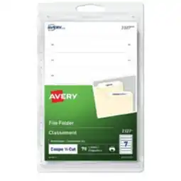 Staples Avery Permanent File Folder Labels, 3-1/2 x 1/3, White, 70 Pack (2327) offer