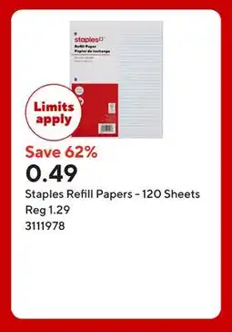 Staples Staples Refill Papers - 120 Sheets offer