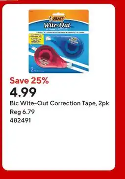 Staples Bic Wite-Out Correction Tape offer