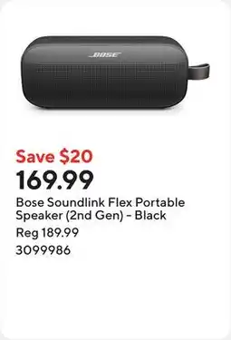 Staples Bose Soundlink Flex Portable Speaker (2nd Gen) - Black offer