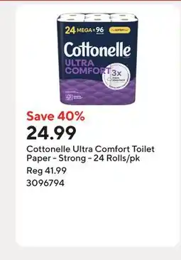 Staples Cottonelle Ultra Comfort Toilet Paper - Strong - 24 Rolls/pk offer
