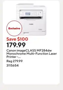 Staples Canon imageCLASS MF284dw Monochrome Multi-Function Laser Printer - White offer