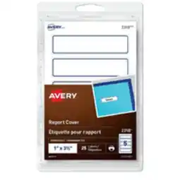 Staples Avery Permanent Report Cover Labels, 1 x 3-1/2, Blue Border offer