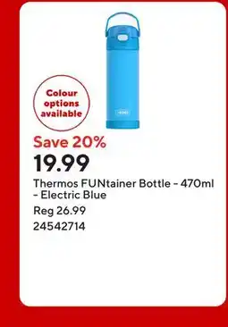 Staples Thermos FUNtainer Bottle - 470ml - Electric Blue offer