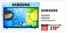 2001 Audio Video 32F6000F SAMSUNG 32 Full HD Smart TV offer