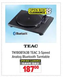 2001 Audio Video TN180BTA3B TEAC 3-Speed Analog Bluetooth Turntable offer