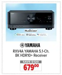2001 Audio Video RXV4A YAMAHA 5.1-Ch. 8K HDR10+ Receiver offer