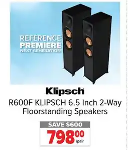 2001 Audio Video R600F KLIPSCH 6.5 Inch 2-Way Floorstanding Speakers offer