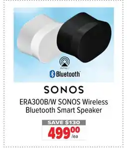2001 Audio Video ERA300B/W SONOS Wireless Bluetooth Smart Speaker offer