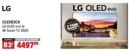2001 Audio Video OLED83C6 LG OLED evo AI 4K Smart TV 2026 offer