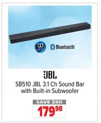 2001 Audio Video SB510 JBL 3.1 Ch Sound Bar with Built-in Subwoofer offer