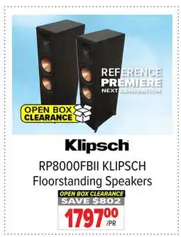 2001 Audio Video RP8000FBII KLIPSCH Floorstanding Speakers offer