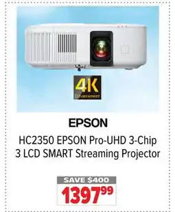 2001 Audio Video EPSON Pro-UHD 3-Chip 3 LCD SMART Streaming Projector offer