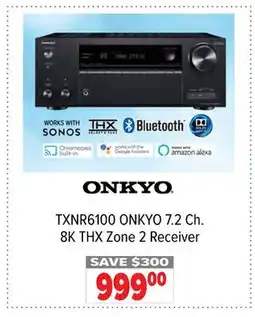 2001 Audio Video TXNR6100 ONKYO 7.2 Ch. 8K THX Zone 2 Receiver offer