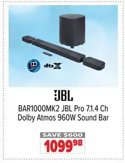 2001 Audio Video JBL Pro 7.1.4 Ch Dolby Atmos 960W Sound Bar offer