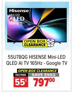 2001 Audio Video 55U78QG HISENSE Mini-LED QLED AI TV 165Hz - Google TV offer